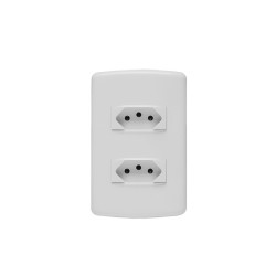 Tomada Dupla de Embutir c/ Placa  - 2P+T 10A 250V - Soprano