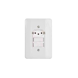 Interruptor Duplo com Tomada e Placa 2TP+Tom. 2P+T 10A
