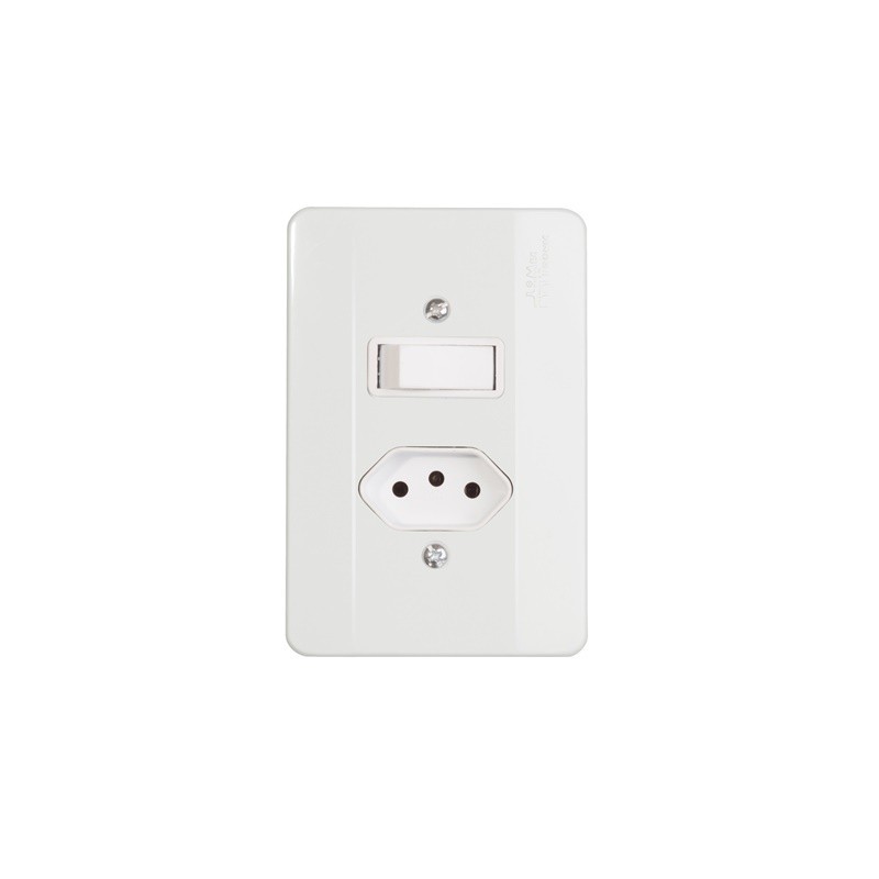 Interruptor Simples 1TS+Tom 2P+T 10A c/ Placa