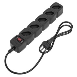 Protetor Eletrônico Filtro de Linha com 5 tomadas EPE 205 Preto Intelbras