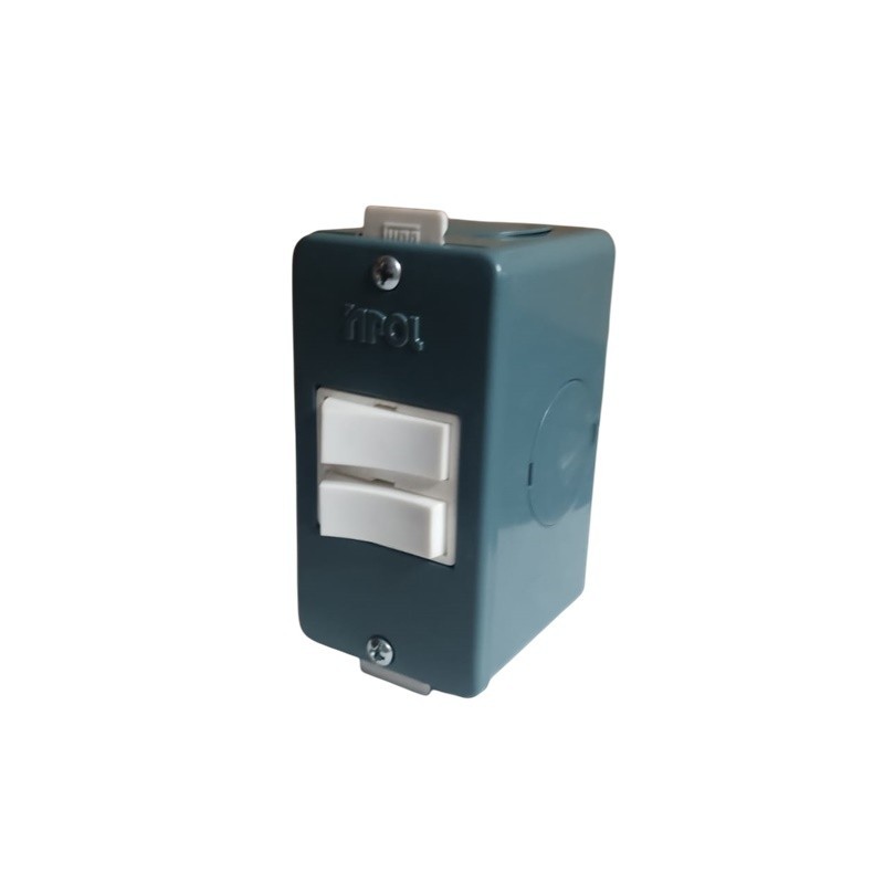 Kit Condulete Sobrepor 2/1"-3/4" 2 Teclas Simples - Cinza - INPOL