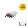 Plugue Macho Retangular 180º 2P+T 10A/250Vca Branco Mec-Tronic 39184