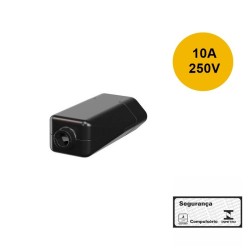 Plugue Tomada Fêmea 2P+T 10A/250V Preto - Mec-Tronic 39055