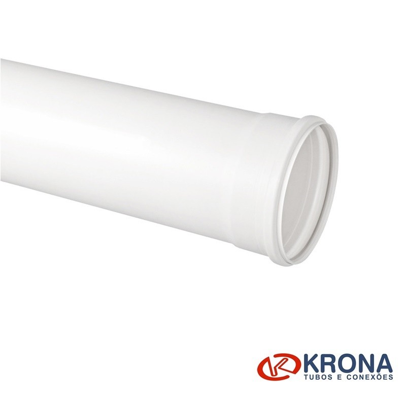 Tubo PVC Esgoto 100mm 6m Branco - Krona