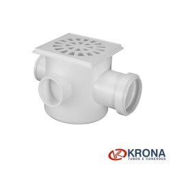 Ralo Sif. Quadrada com Três Entradas Branco - Krona