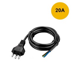 Plug Macho Cabo Rabicho 2P+T 2m 20A  1.6 Metro - Preto