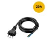 Plug Macho Cabo Rabicho 2P+T 2m 20A  1.6 Metro - Preto