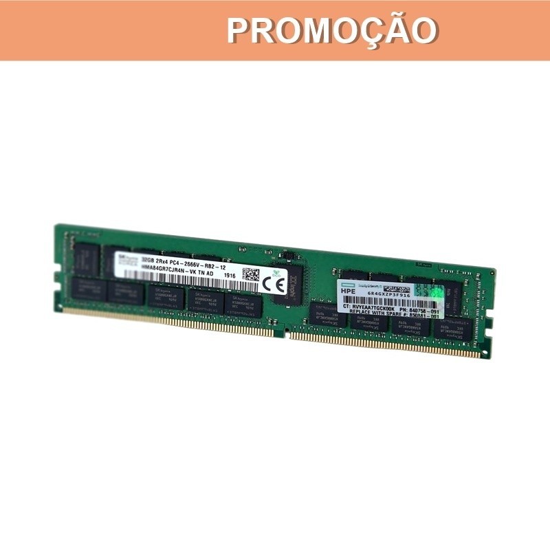 Memória DDR4 8Gb 1RX8 HPE 2666 Para Servidor