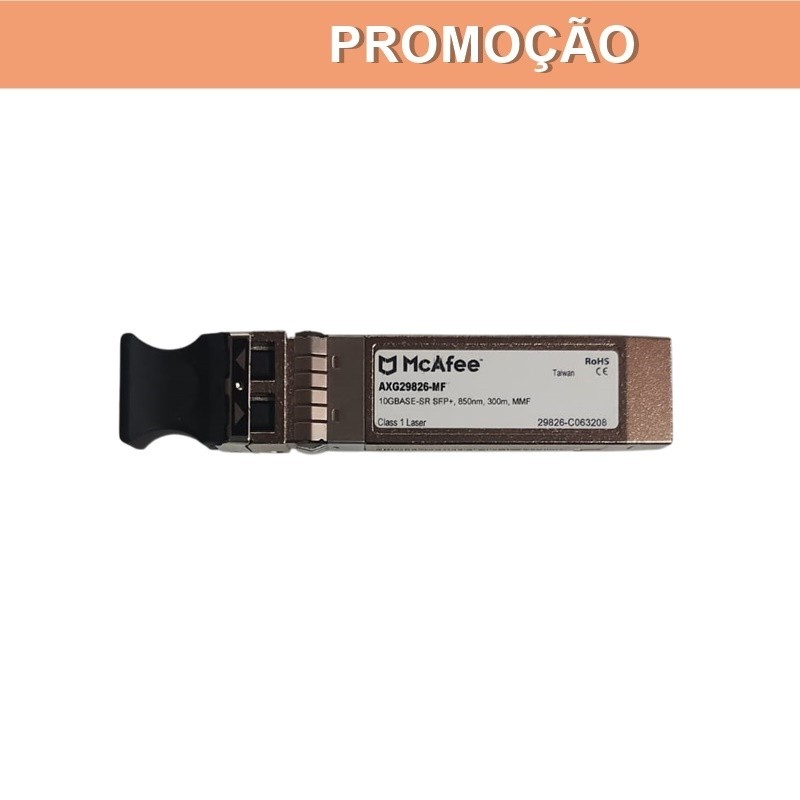 Modulo Mini Gbic 10GBASE-SR SFP+, 850nm, 300m, MMF -AXG29826-MF - McAfee