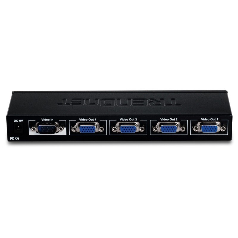 Divisor de vídeo Splitter KVM 1 Para 4 portas VGA - TRENDnet TK-V401S