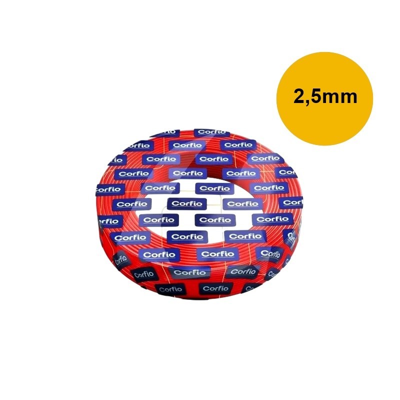 Cabo 2,5mm Flexível  750V Rolo 100m  - Corfio