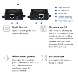 Splitter Adptador Ingetor PoE Gigabit TPE-104GS TRENDnet