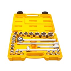 Kit Jogo De Soquetes Estriados Encaixe 1/2'' 22 Peças com Maleta
