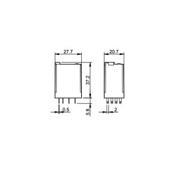 Relé Magnético Industrial Série 55 Plug-in Finder 55.34.8.230.0040 4 Contatos Reversíveis 7A