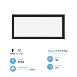 Luminaria de embutir  Luz Branca 24W 1680LM 5700K  620x32mm - SAVEENERGY