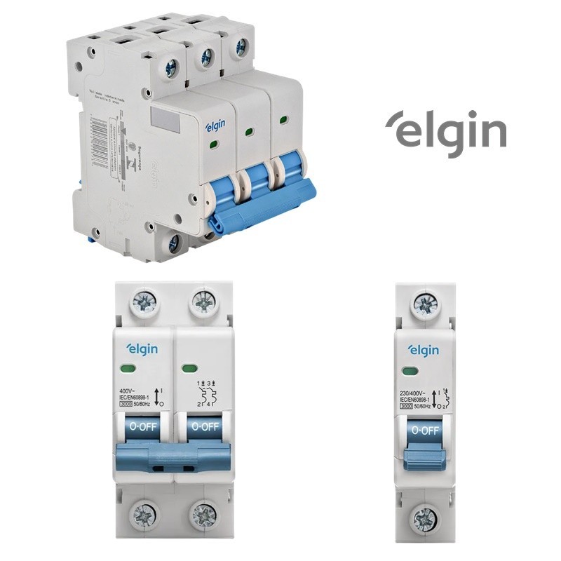 Disjuntores Din Monopolar, Bipolar, Tripolar - Elgin