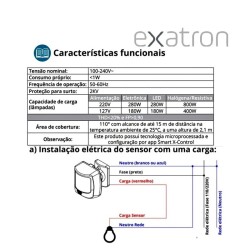 Sensor de Presença Frontal Interno Smart X-Control - Exatron