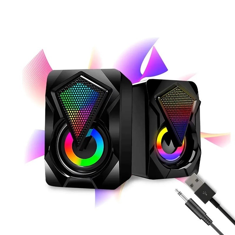 Caixa de Som B-MAX PC/Notebook Com Led RGB USB e P2 BM-S207