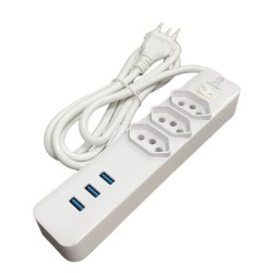 Extensao Filtro de Linha Multifuncional Antiestática 110V/220V USB - MINIMEN