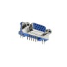 Conector VGA Solda 90 Graus Azul Perfil Baixo
