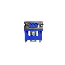 Conector VGA Solda 90 Graus Azul Perfil Alto