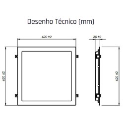 Plafon Painel LED Embutir Branco Quadrado 45W 62X62 cm SE-240.1988 - Saveenergy