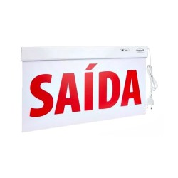 Placa Saída de Emergência Face Dupla-Acrílica Slim 50x25
