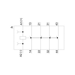 Mini Contator Auxiliar 2NA+2NF 24VCC Siemens- 3RH2122-1BB40