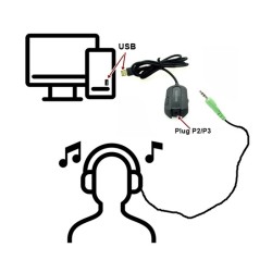 Adaptador de Áudio USB Para P2