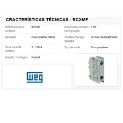 Bloco Contato Auxiliar Frontal BCXMF01