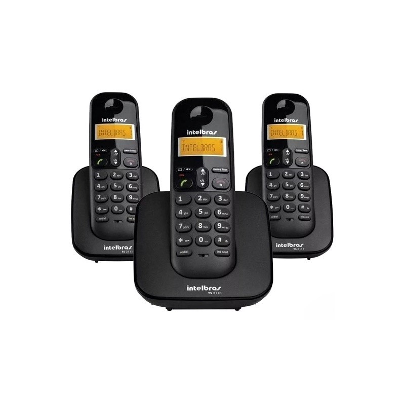 Telefone Sem Fio TS-3113 Com 2 Ramais Adicionais - Intelbras